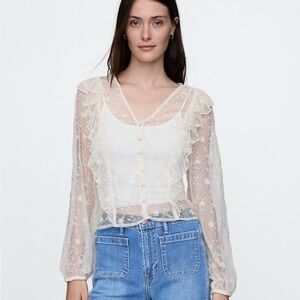 Gap Recycled Lace Ruffle Top
